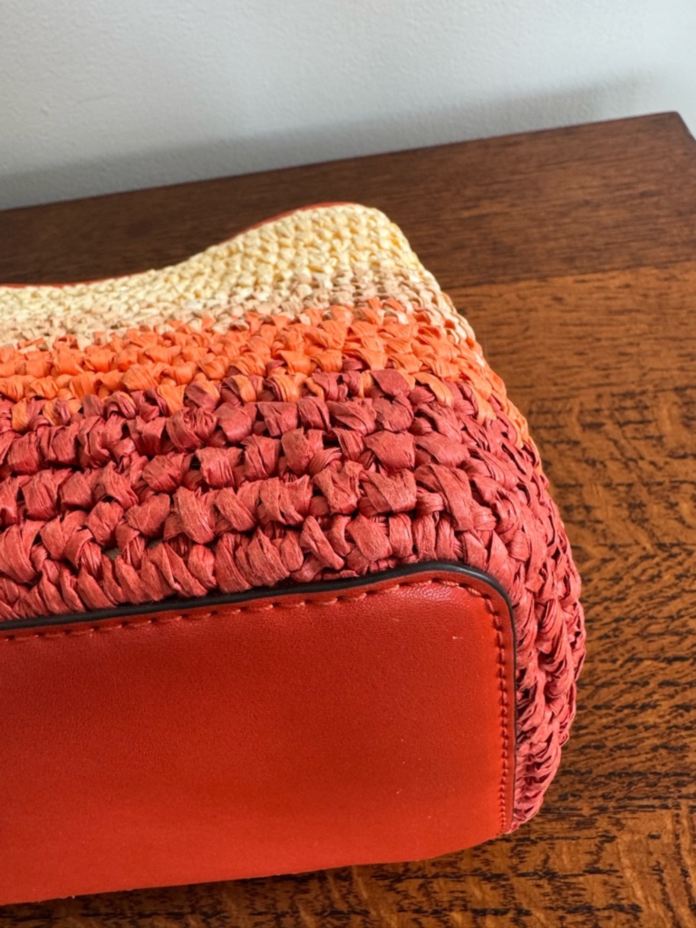 NWT Michael Kors Pratt Medium Straw Ombre Shoulder Bag - Picture 9 of 16